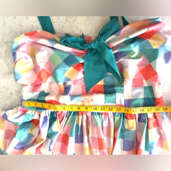 Colorful Checkered 50s Dress, Unique Vintage, Plus Size 3X (20) - Picture 7 of 11